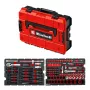 EINHELL-KWB E-Case Tool Case KFZ, 121 dalių (juoda/raudona, su įrankių rinkiniu mėgėjų mechanikams)