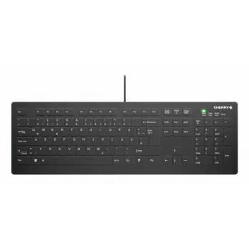 CHERRY Contour Design Active Key AK-C8112 pilno dydžio laidinė USB klaviatūra su žirkliniais jungikliais, QWERTY, juoda