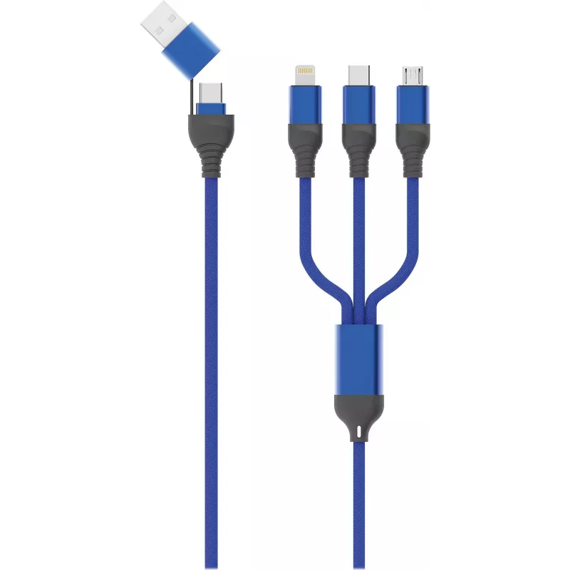2GO 797360 USB laidas 1,2 m USB A/USB C/USB C/Micro-USB B/Lightning juoda - mėlyna