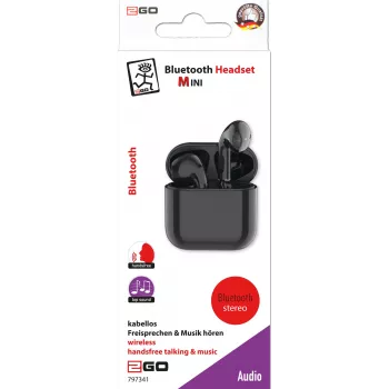 2GO TWS Mini belaidės ausinės į ausį su skambučiais/muzika, Bluetooth 5.0, juodos (797341)