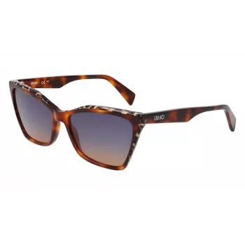 LIU JO Moteriški akiniai nuo saulės LJ796S-245 – Havana acetatinis drugelio rėmas su rudais gradientiniais lęšiais, 58/15/135 mm