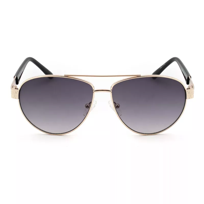 Guess GF0414-6032B Unisex Square Sunglasses, Shiny Black Frame, Brown Gradient Lens, 60/12/140 mm