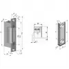 SCOT ES-S12AC/DC-B PROFI Simetrinis elektrinis užraktas su spyna, 12V AC/DC, Fail-Secure, 3000N laikymo jėga, pilka/sidabrinė