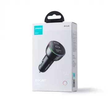 Joyroom 3-in-1 automobilinis įkroviklis su Bluetooth FM siųstuvu, 70W PD, juodas (JR-CL26)