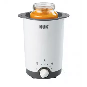 NUK Thermo 3-in-1 kūdikio buteliuko ir maisto šildytuvas su garų šildymu, baltas/juodas, 7,6 cm kamera