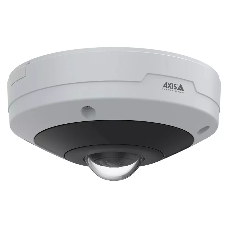 AXIS M4347-PLVE žuvies akies kamera su įmontuotais mikrofonais ir AXIS Object Analytics