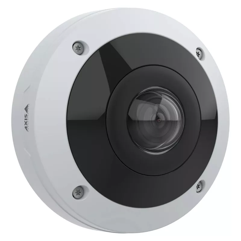 AXIS M4347-PLVE žuvies akies kamera su įmontuotais mikrofonais ir AXIS Object Analytics
