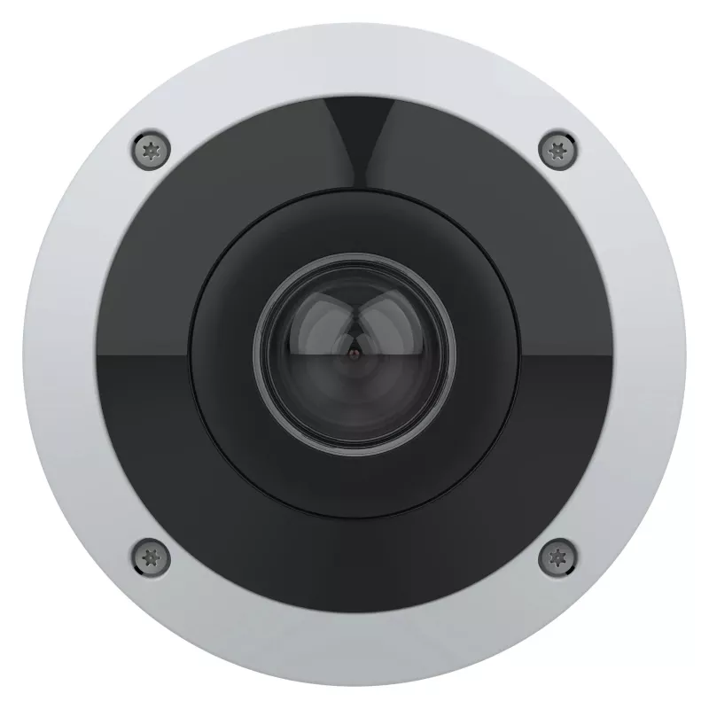 AXIS M4347-PLVE žuvies akies kamera su įmontuotais mikrofonais ir AXIS Object Analytics