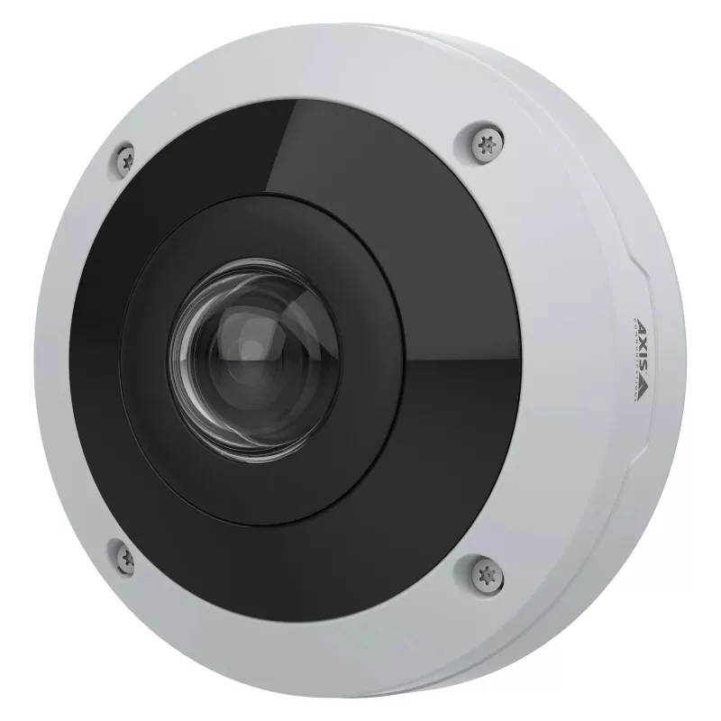 AXIS M4347-PLVE žuvies akies kamera su įmontuotais mikrofonais ir AXIS Object Analytics