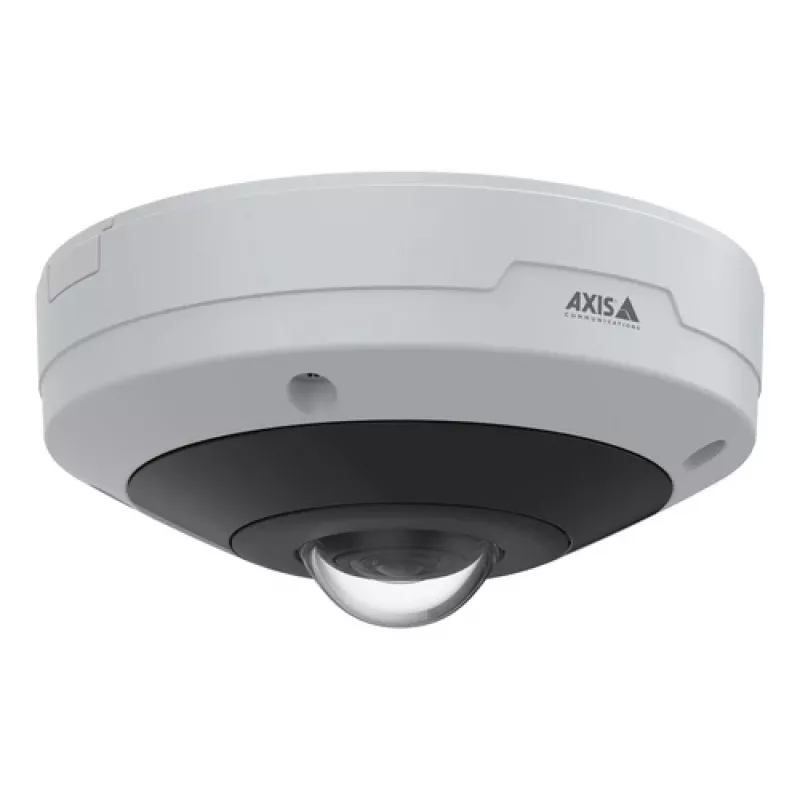 AXIS M4347-PLVE žuvies akies kamera su įmontuotais mikrofonais ir AXIS Object Analytics