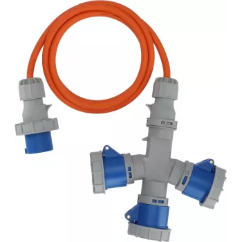 Brennenstuhl 1167670202 Ilginamasis kabelis CEE 3 krypčių skirstytuvas 16A 2m H07RN-F 3G 2.5 mm² IP44