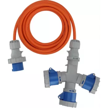 Brennenstuhl 1167670205 Maitinimo ilginamasis kabelis 2m H07RN-F 3G 2.5mm² 16A 230V IP44 Schuko pilkas/mėlynas/oranžinis