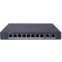 Hikvision DS-3E1510P-EI/M(B) LinkVu 10 prievadų 2 lygio valdomas PoE jungiklis su 8 PoE prievadais ir 2 SFP aukštutinės jungties prievadais