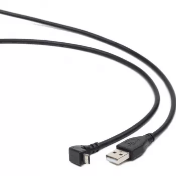 Gembird USB 2.0 laidas USB-A į Micro-USB-B 1,8 m juodas 90 laipsnių kampu