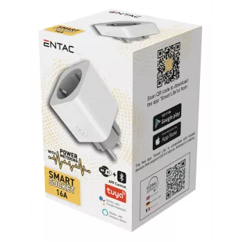 ENTAC WiFi Smart Plug su energijos stebėjimu, baltas
