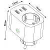 ENTAC Smart WiFi Plug 1x Schuko su 2x USB-A ir 1x USB-C, balta