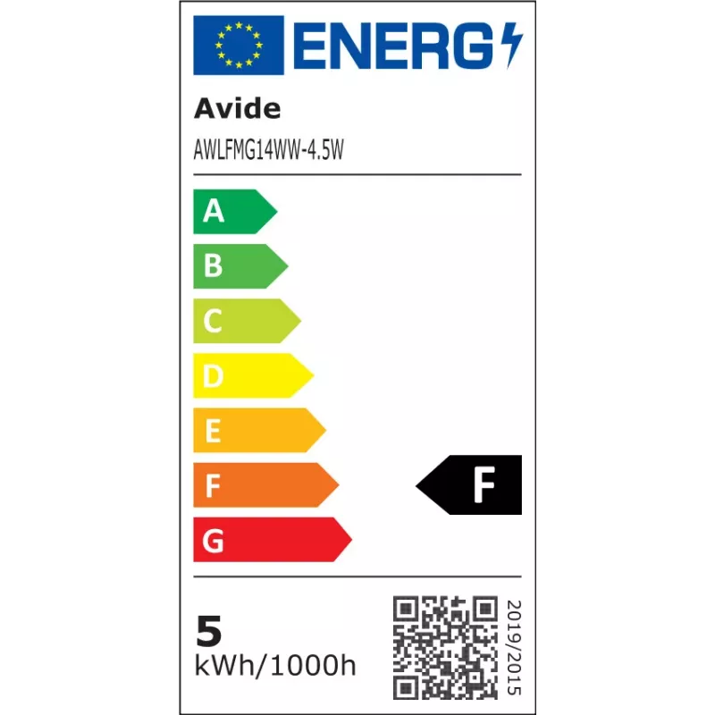 Avide LED kaitrinė mini rutulinė lemputė 4,5W E14 šilta balta 2700K