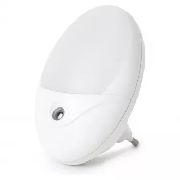 ENTAC LED naktinė lemputė 0,5W ovali šilta balta su prieblandos jutikliu
