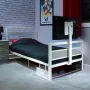 XROCKER Gaming Single Bed 90x190cm with TV Mount Metal White