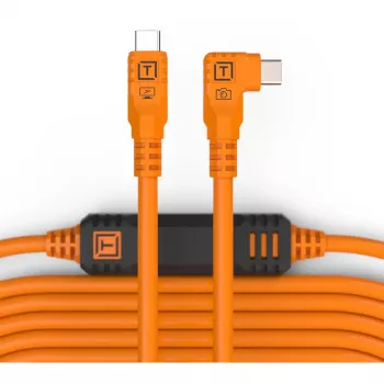 Tether Tools TetherPro USB-C į USB-C stačiu kampu oranžinis 9,4 m