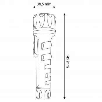 ENTAC EFL-2AA-PL LED žibintuvėlis 2xAA ABS plastikas juodas 30 liumenų