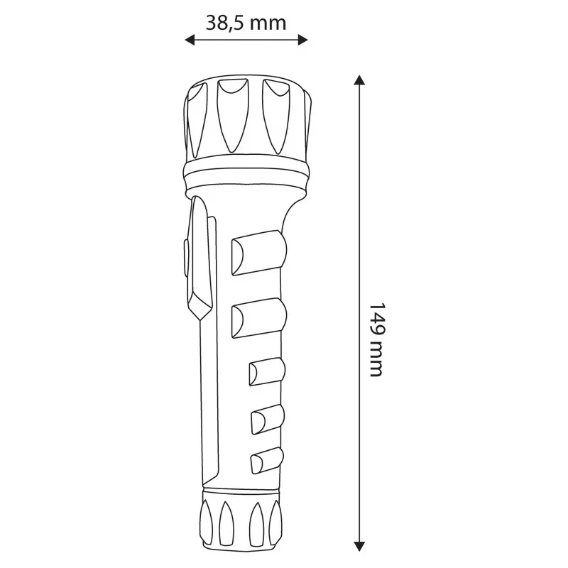 ENTAC EFL-2AA-PL LED žibintuvėlis 2xAA ABS plastikas juodas 30 liumenų