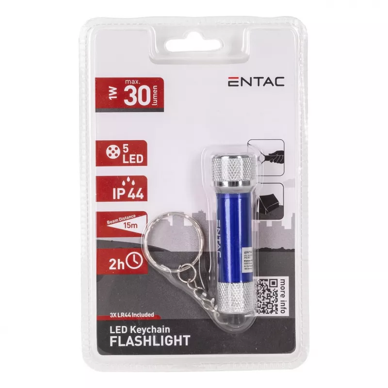 ENTAC 5 LED raktų pakabuko žibintuvėlis mėlynas