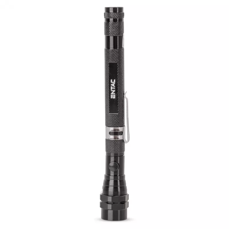 ENTAC EFL-1W-FLEX-ALU 1W LED žibintuvėlis su teleskopiniu kaklu, aliuminis, juodas