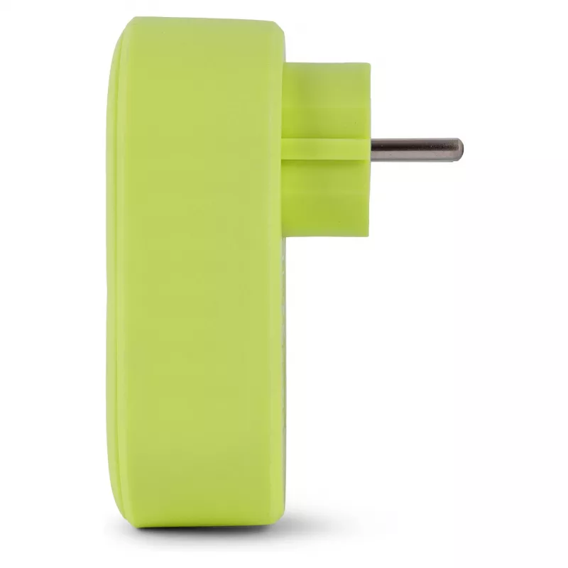 ENTAC kištukinis adapteris su 2x USB-A, žalios spalvos