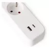 ENTAC Power Strip 4-Way with 1x USB-A & 1x USB-C, 1.5m White