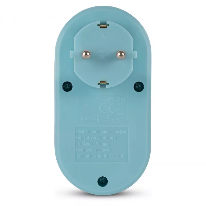 ENTAC kištukinis adapteris su 2x USB-A mėlynas