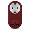 ENTAC sieninis kištukinis adapteris su 2x USB-A bordo spalvos