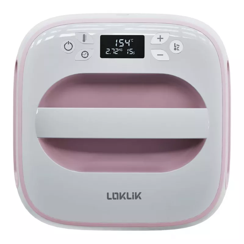 LOKLIK Easy Heat Press Pink - Mini Heat Press 350W 205°C