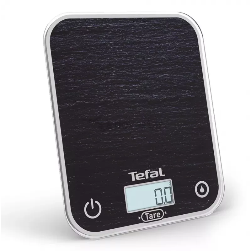 TEFAL virtuvinės svarstyklės BC50D2V0 Optiss – skaitmeninis LCD, 5 kg talpa, juodos spalvos