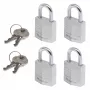 Master Lock 9120EURQNOPCC Laminuoto plieno spyna 4 vnt. rinkinys su vienodu raktu, korpuso plotis 20 mm