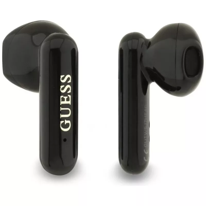 Guess 4G Metal Logo True Wireless Stereo Bluetooth Earbuds su įkrovimo dėklu (juodi)