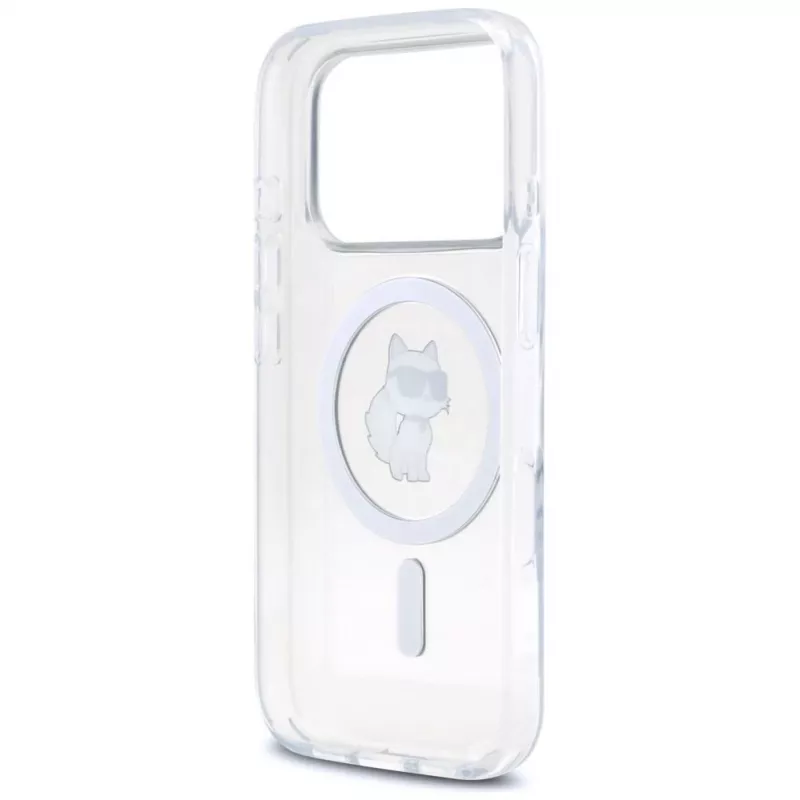 Karl Lagerfeld IML Choupette MagSafe dėklas, skirtas Apple iPhone 17 Pro Max, permatomas