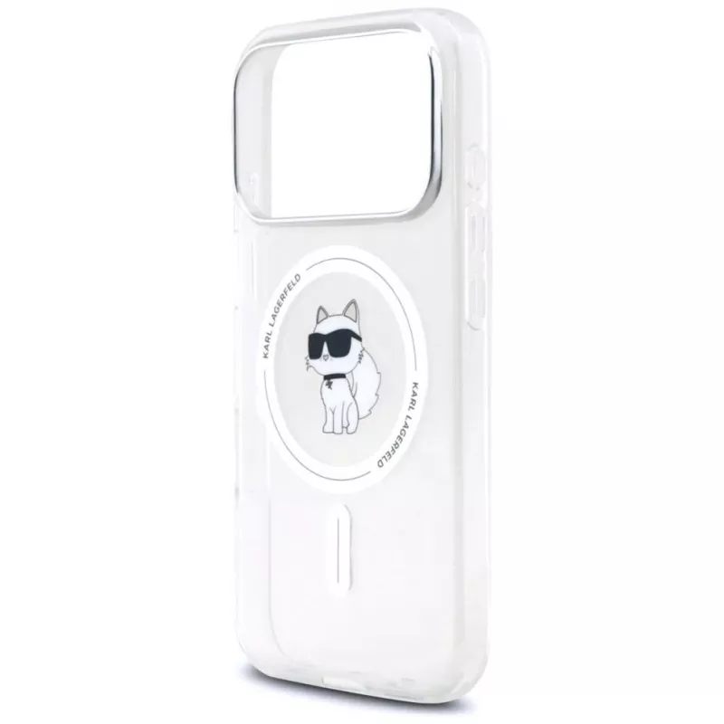 Karl Lagerfeld IML Choupette MagSafe dėklas, skirtas Apple iPhone 17 Pro Max, permatomas
