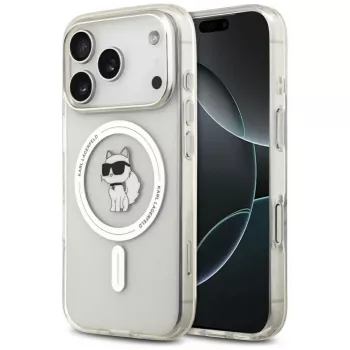 Karl Lagerfeld IML Choupette MagSafe dėklas, skirtas Apple iPhone 17 Pro Max, permatomas