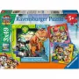 RAVENSBURGER Vaikų Dėlionė PAW Patrol 3 Dino Movie (3 x 49 dalių)