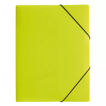 Pagna Elastic Band Document Folder A3 PP 3 Flaps Lime Green