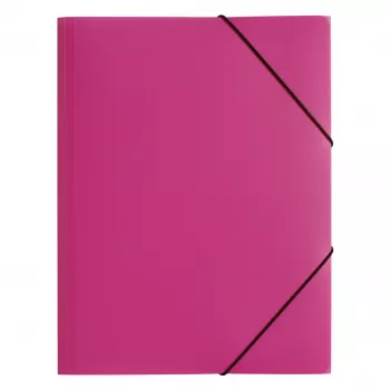 PAGNA Elastic Band Document Folder A3 PP 3 Flaps Dark Pink