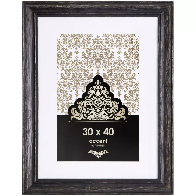 NIELSEN DESIGN Accent Vintage 30x40 Wood Picture Frame Black