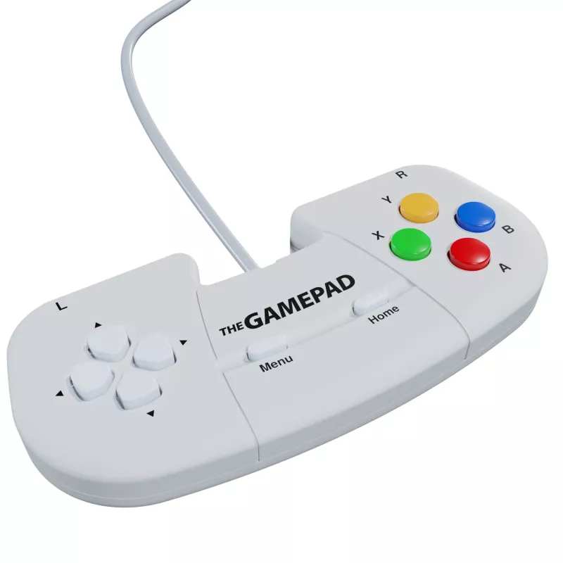 Retro Games The Gamepad White - Wired USB Gamepad, skirtas PC, Mac, ZX Spectrum, THEC64, THEA500 Mini - Skaitmeninis D-Pad, 10 mygtukų, 1,8 m laidas