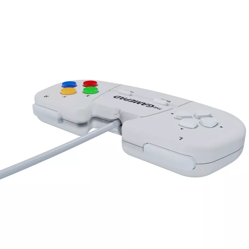 Retro Games The Gamepad White - Wired USB Gamepad, skirtas PC, Mac, ZX Spectrum, THEC64, THEA500 Mini - Skaitmeninis D-Pad, 10 mygtukų, 1,8 m laidas