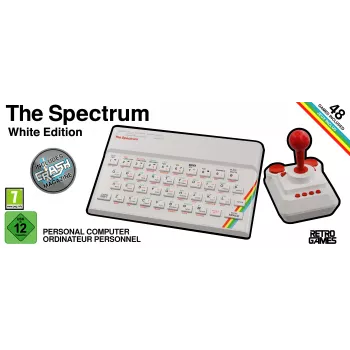 Retro Games The Spectrum White Edition - ZX Spectrum HD konsolė su svirtimi ir 40+ iš anksto įkeltų žaidimų