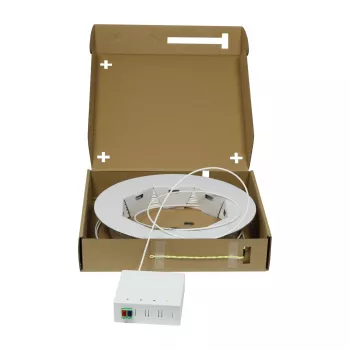 SYNERGY21 FTTH Compact Box Pre-Assembled, 2xLC/APC -> Open End, 60m, 9/125µm, G.657.A2, 2-Fiber, OD=2.2mm