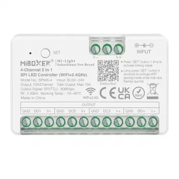 MIBOXER SPIW5-4 Pixel LED valdiklis SPI serija 5 in 1 SPI (2.4GHz+WiFi) 4 kanalai