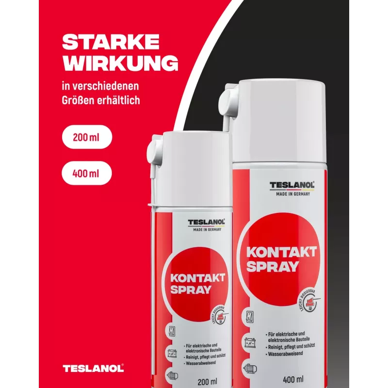 Teslanol Contact Spray 400ml, Cleans