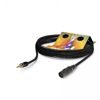 Sommer Cable Club Series MKII komutacinis (patch / insert) kabelis, 2 x 0,34 mm², XLR 3 kontaktų kištukas – 3,5 mm stereo kištukas, HICON, juodos spalvos, 0,25 m (CSDQ-0025-SW)